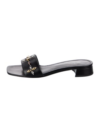 Louis Vuitton LV Monogram Leather Slides