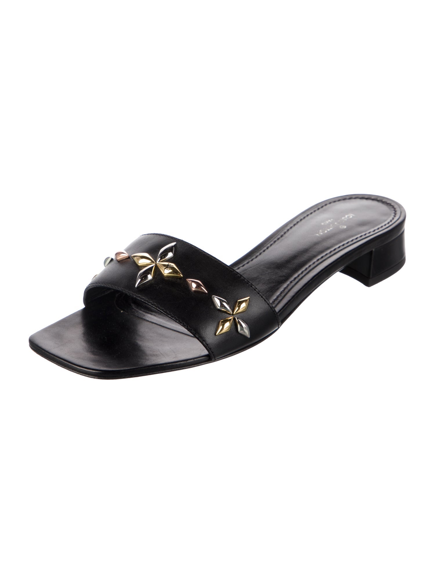 Louis Vuitton LV Monogram Leather Slides