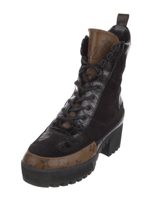 Louis Vuitton LV Monogram Suede Combat Boots