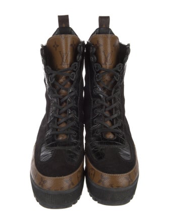Louis Vuitton LV Monogram Suede Combat Boots