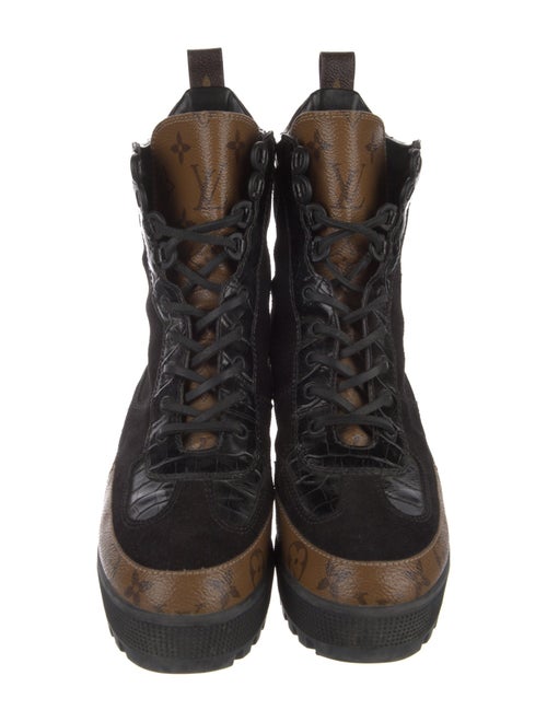 Louis Vuitton LV Monogram Suede Combat Boots