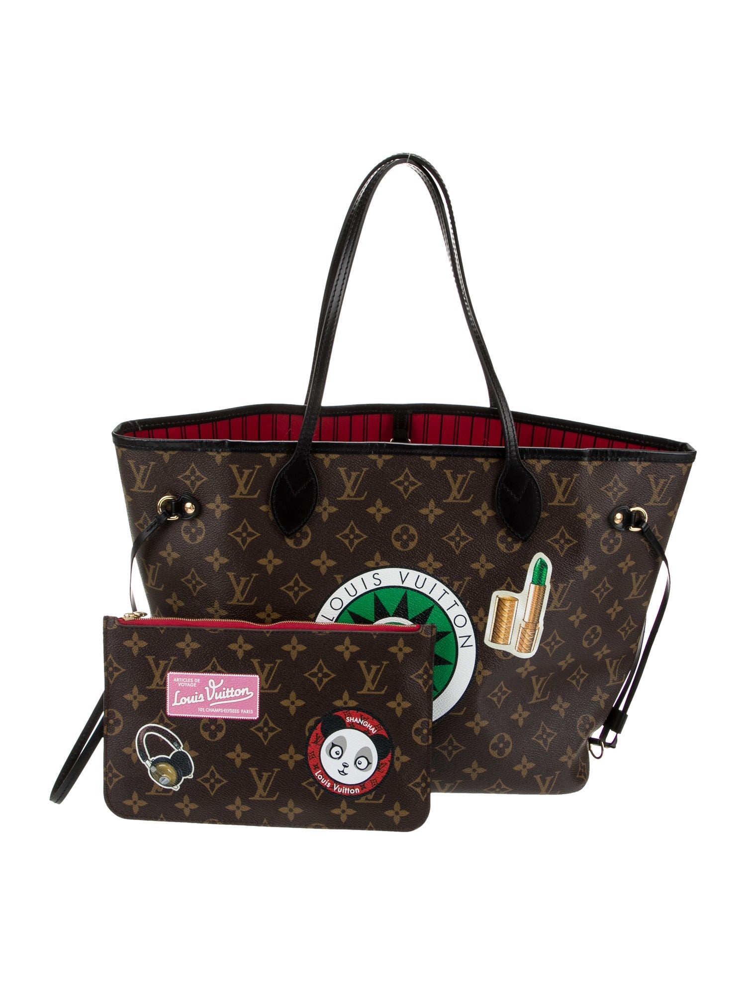 Louis Vuitton LV Monogram World Tour Neverfull w/Pouch MM