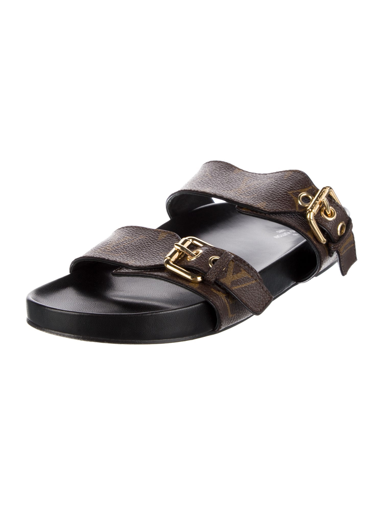 Louis Vuitton LV Monogram Leather Slides