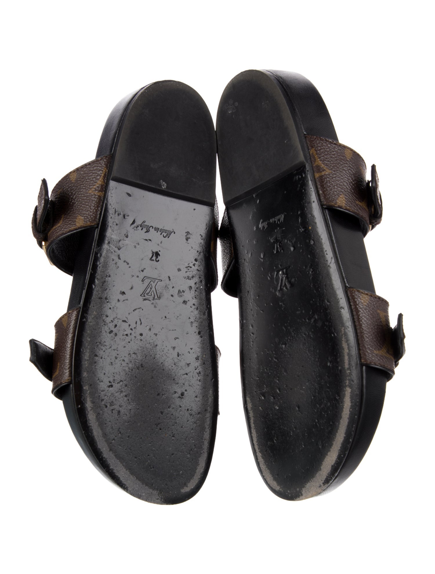 Louis Vuitton LV Monogram Leather Slides