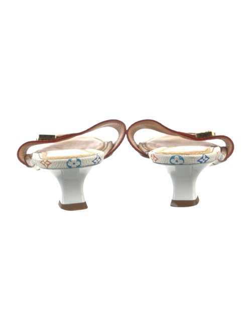 Louis Vuitton Multicolore Monogram Pattern Leather Trim Embellishment Slides