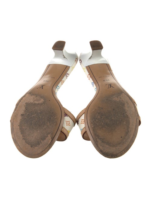 Louis Vuitton Multicolore Monogram Pattern Leather Trim Embellishment Slides