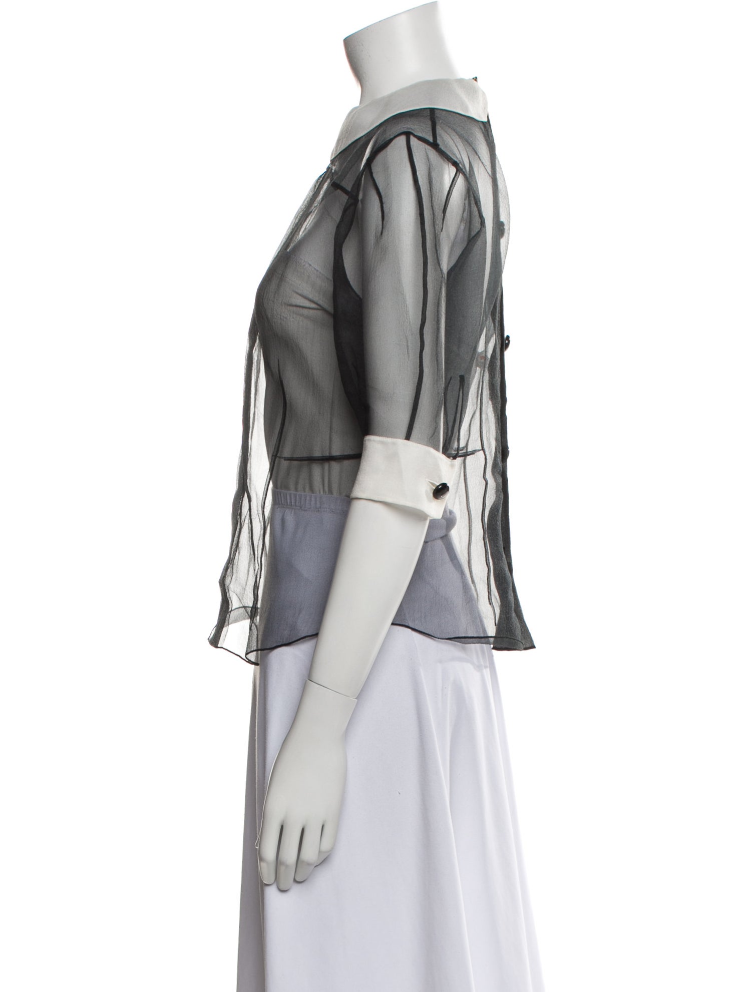 Louis Vuitton Bateau Neckline Three-Quarter Sleeve Blouse