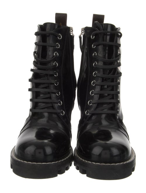 Louis Vuitton LV Monogram Patent Leather Combat Boots