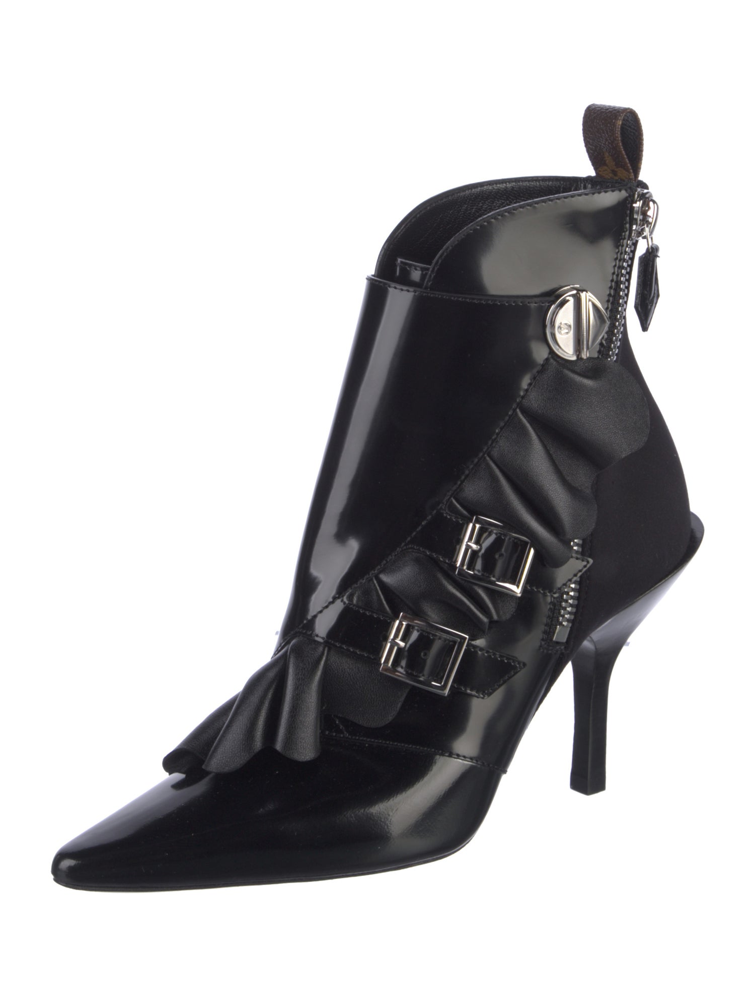 Louis Vuitton Leather Ruffle Embellishment Boots