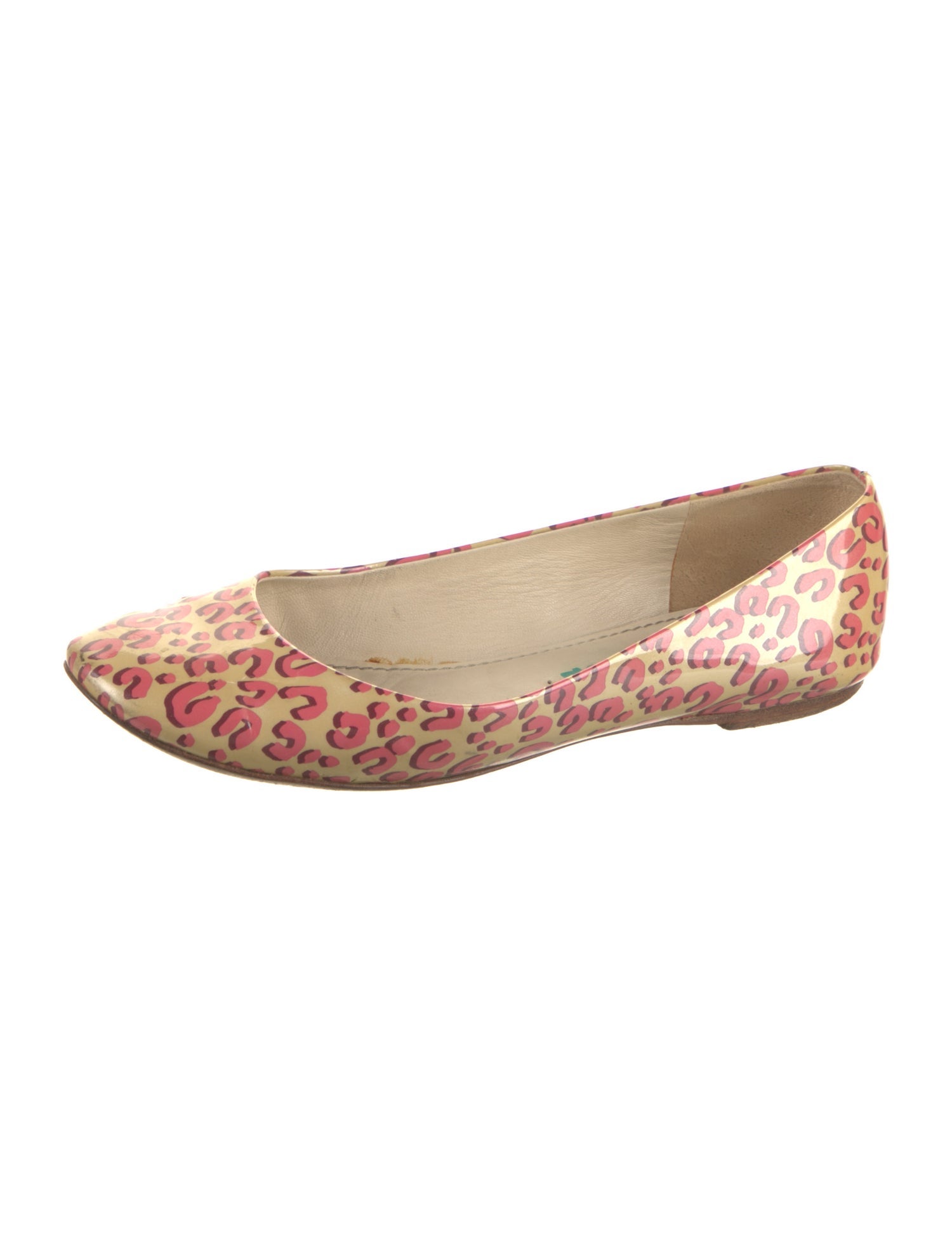 Louis Vuitton Patent Leather Animal Print Ballet Flats