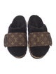 Louis Vuitton LV Monogram Leather Trim Embellishment Mules