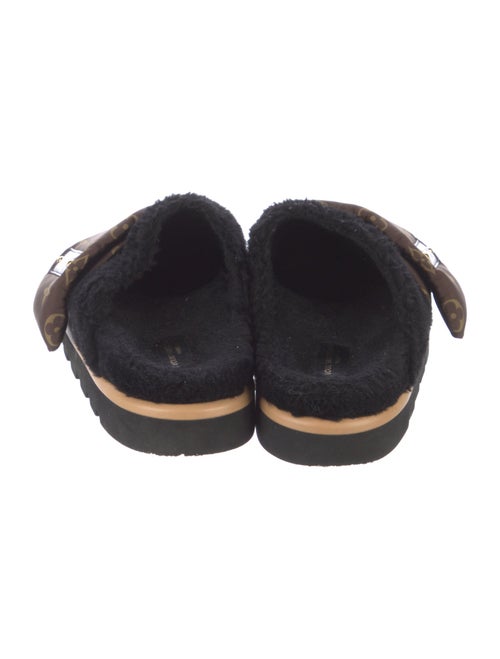 Louis Vuitton LV Monogram Leather Trim Embellishment Mules