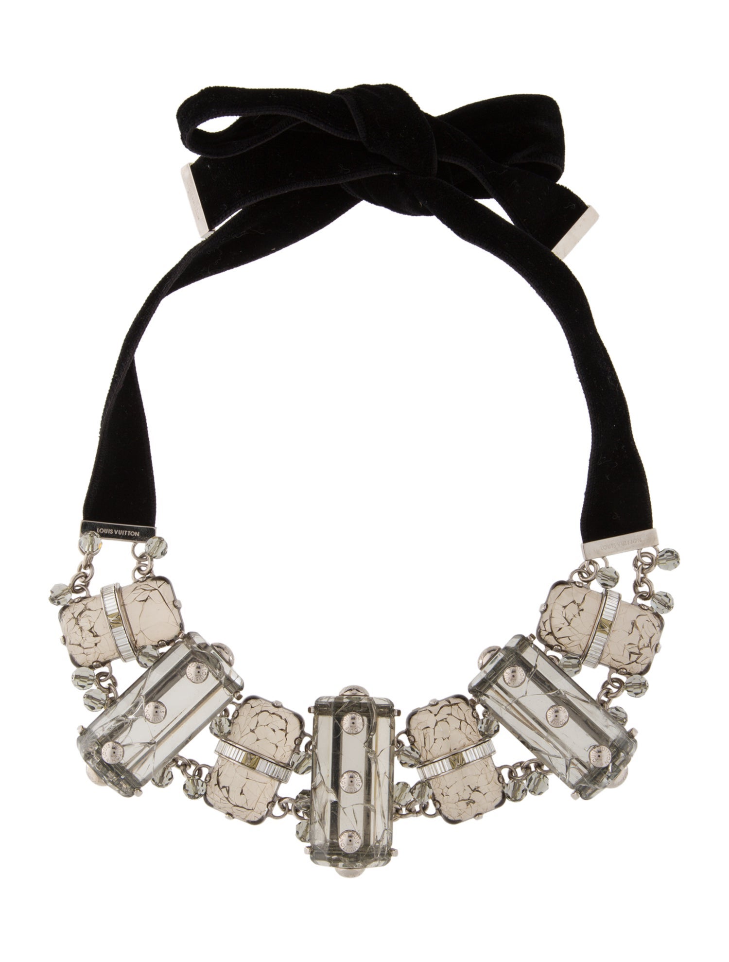 Louis Vuitton Resin, Crystal & Velvet Collar Necklace