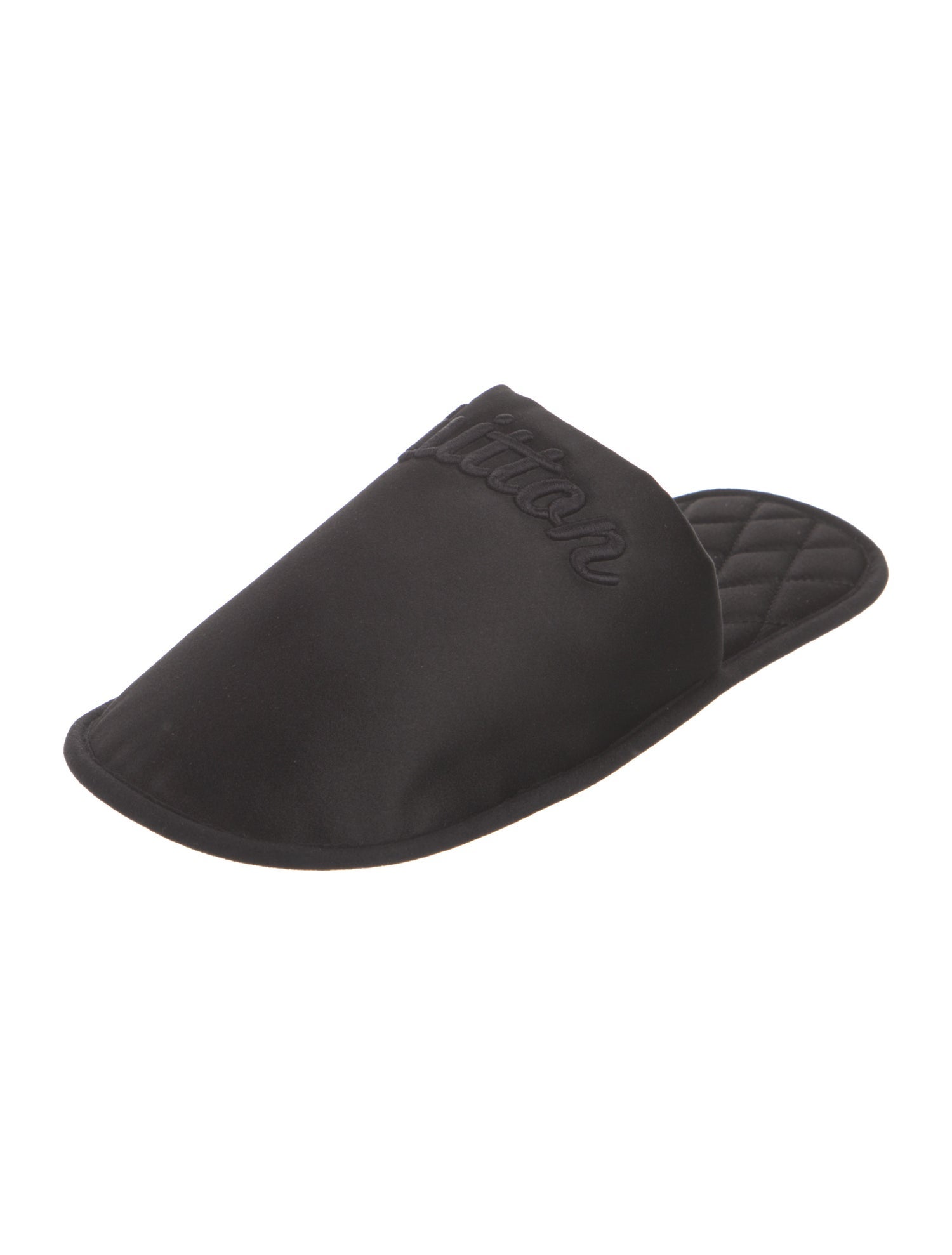 Louis Vuitton Satin Embroidered Accent Slippers