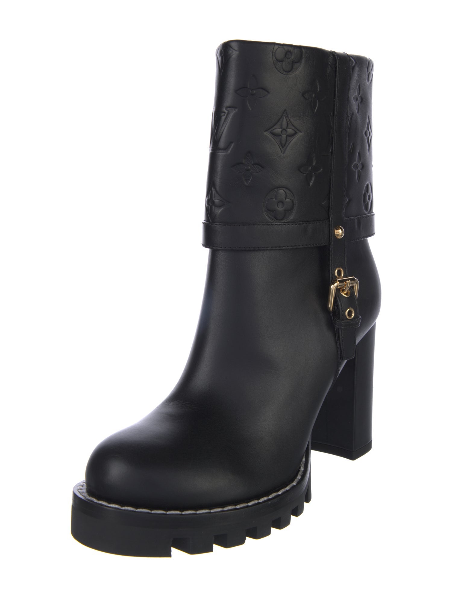 Louis Vuitton LV Monogram Leather Moto Boots
