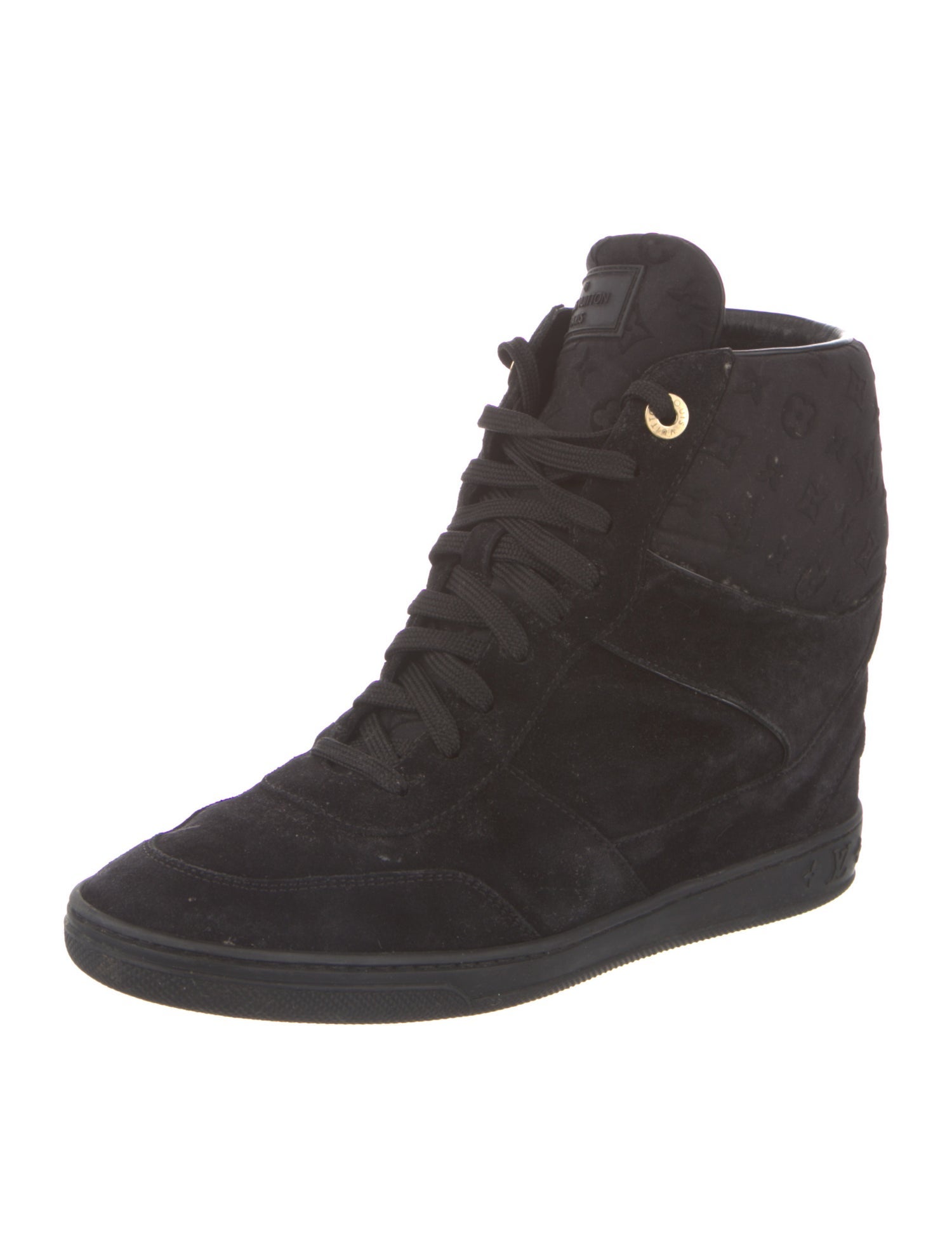 Louis Vuitton LV Monogram Suede Wedge Sneakers
