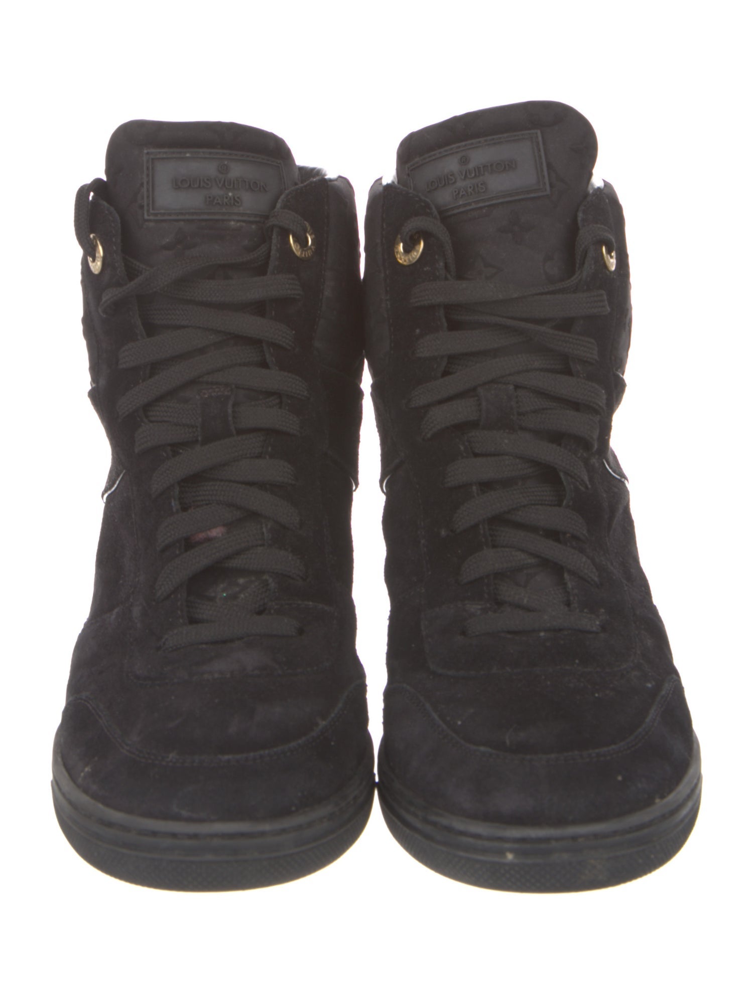 Louis Vuitton LV Monogram Suede Wedge Sneakers