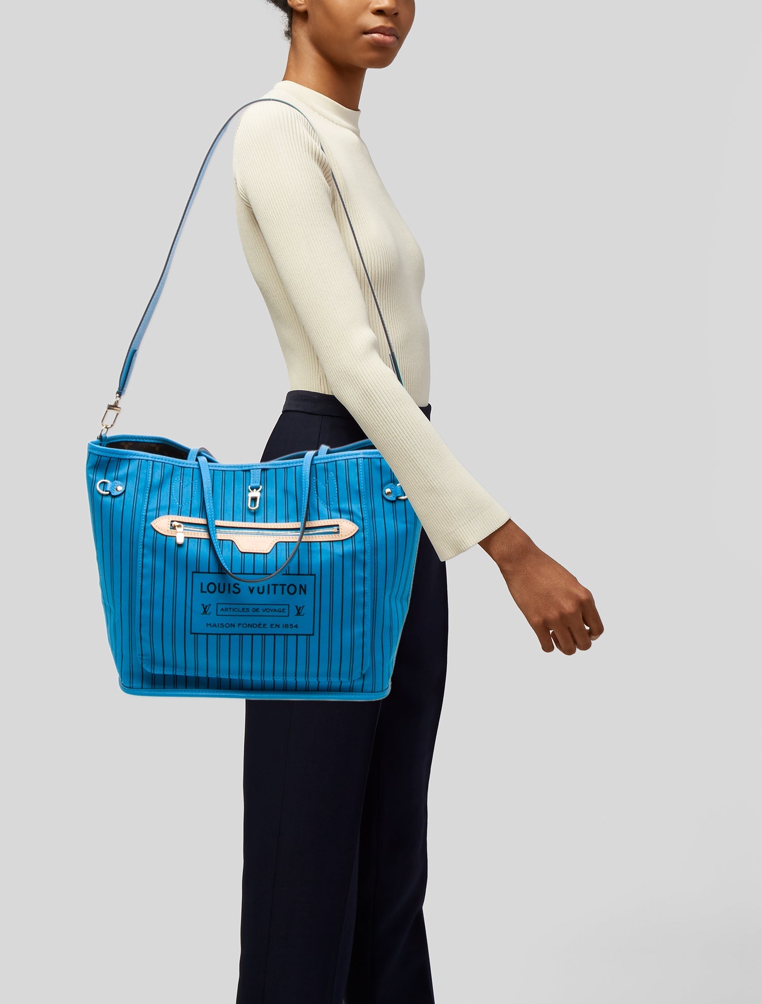 Louis Vuitton LV Monogram Neverfull Bandouliere Inside Out MM