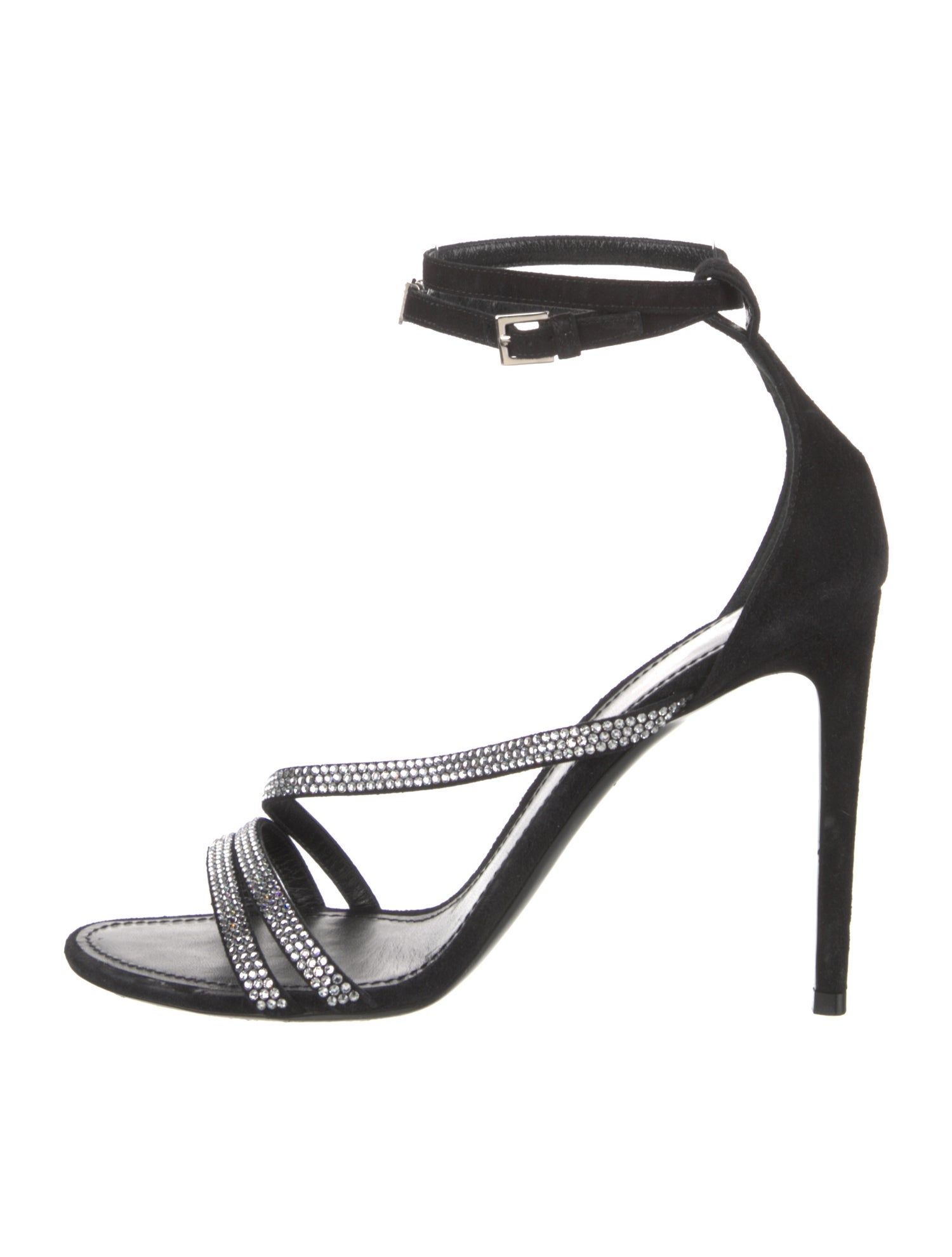 Louis Vuitton Suede Crystal Embellishments Sandals