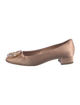 Louis Vuitton Satin Crystal Embellishments Flats