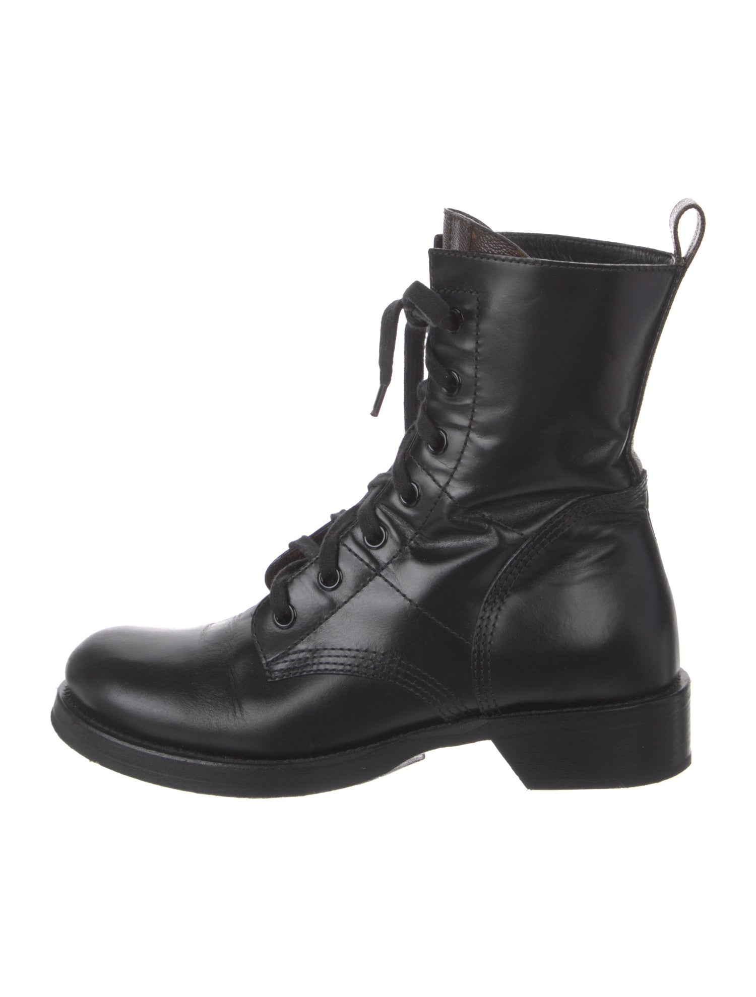 Louis Vuitton LV Monogram Leather Combat Boots