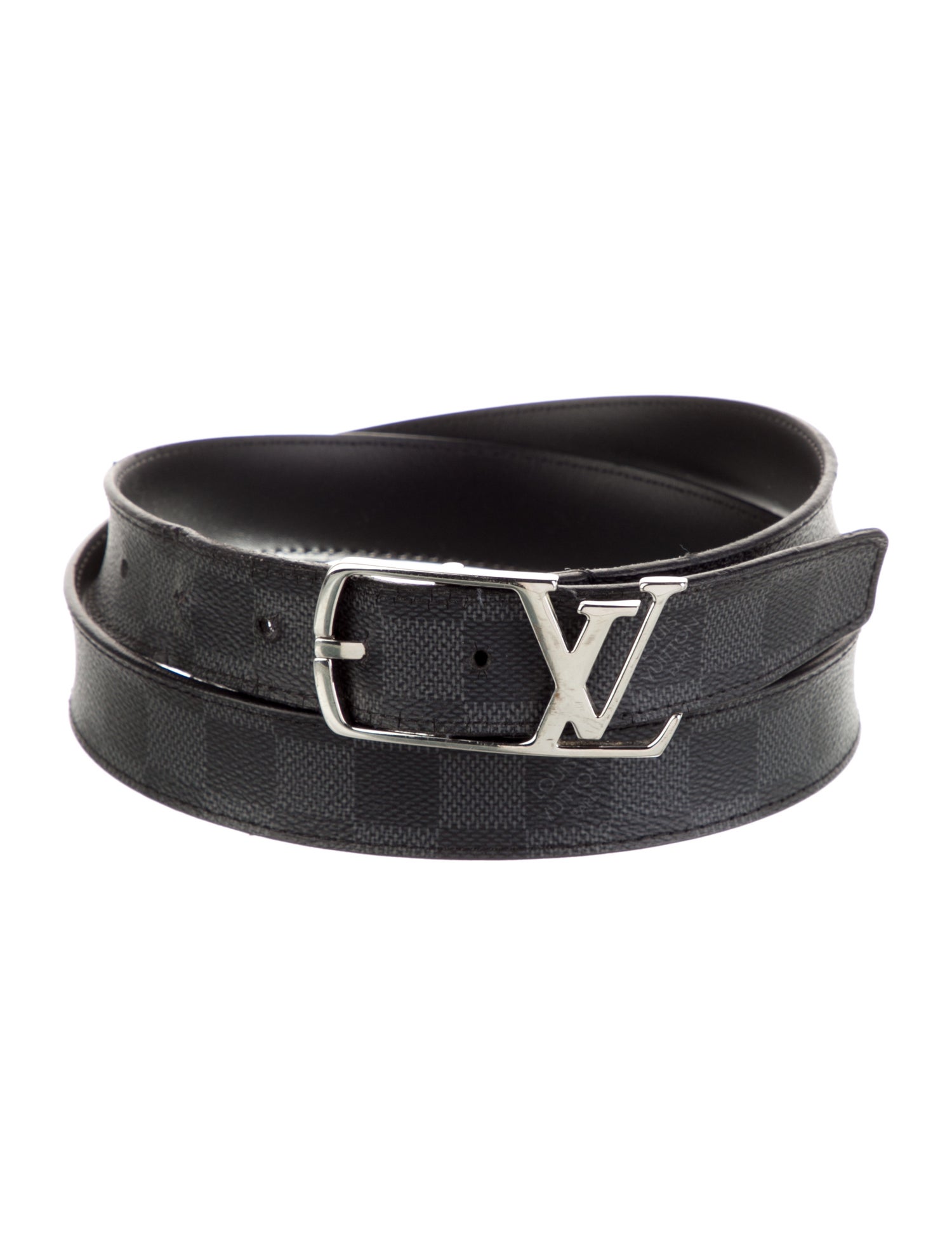 Louis Vuitton LV Initiales Belt Damier Graphite Pattern Waist Belt