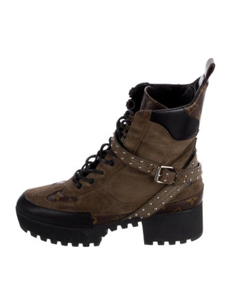 Louis Vuitton LV Monogram Suede Combat Boots