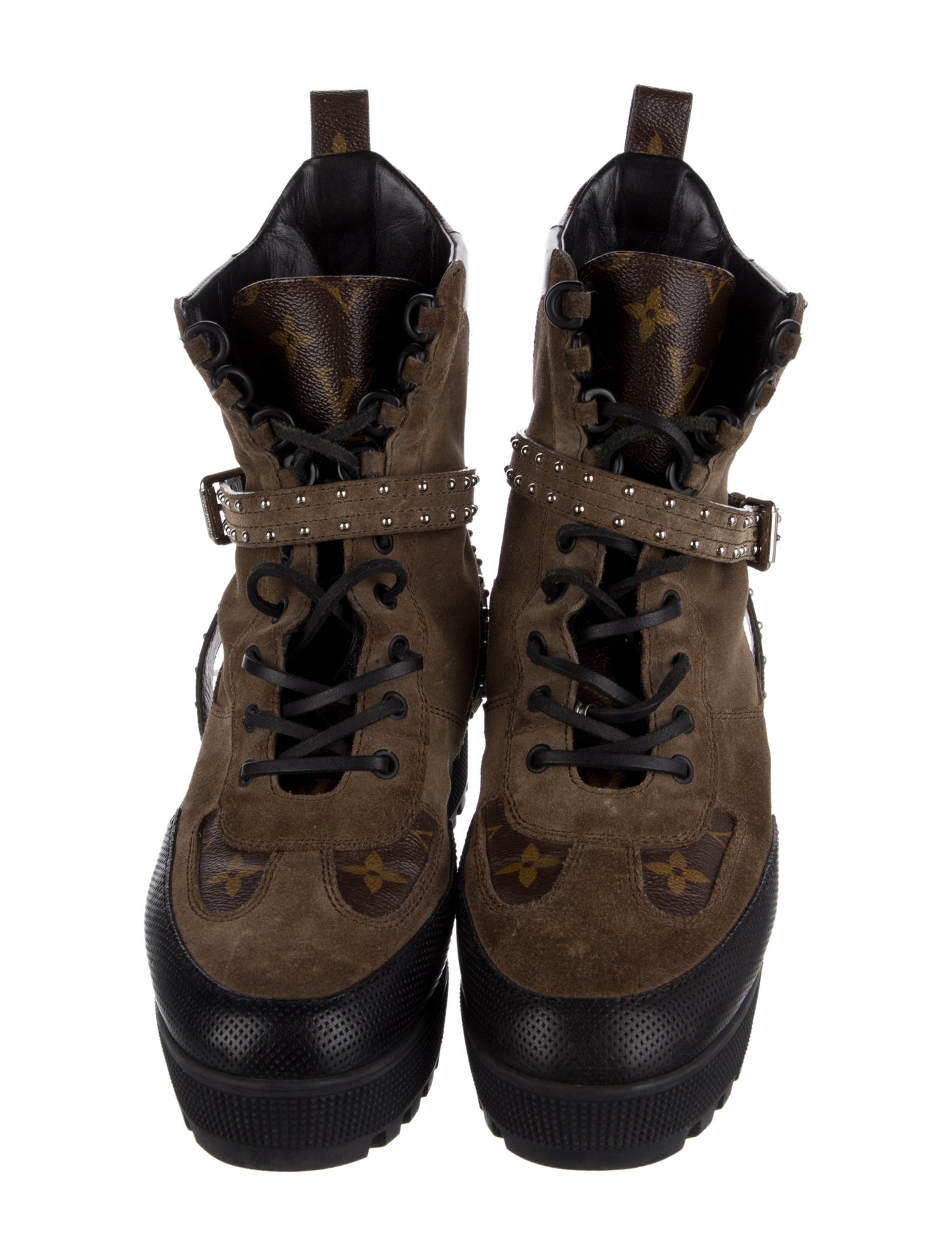 Louis Vuitton LV Monogram Suede Combat Boots