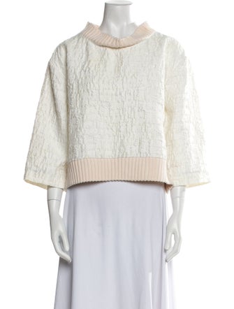 Louis Vuitton Mock Neck Three-Quarter Sleeve Sweatshirt