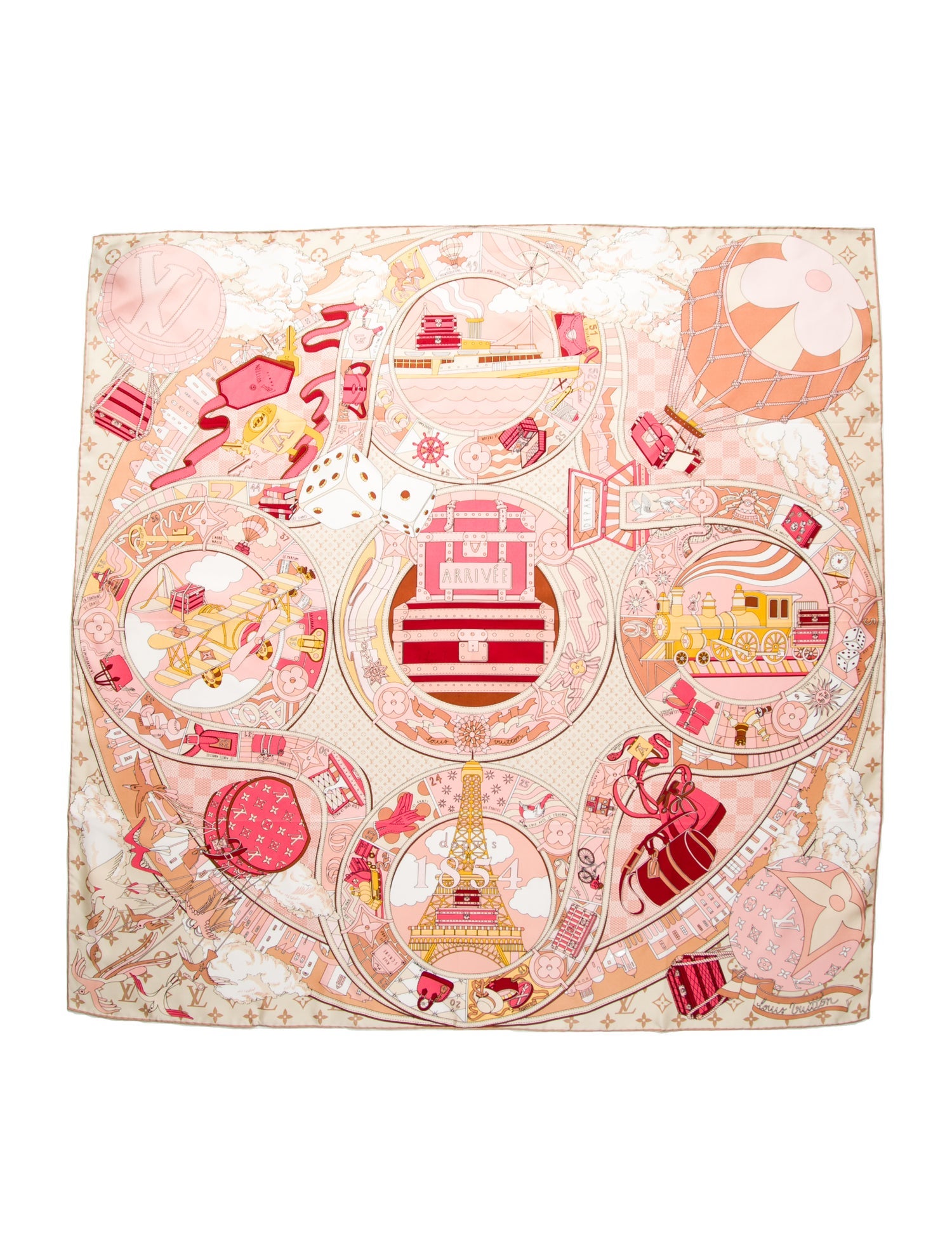 Louis Vuitton Journey Square 90 Silk Scarf w/ Tags