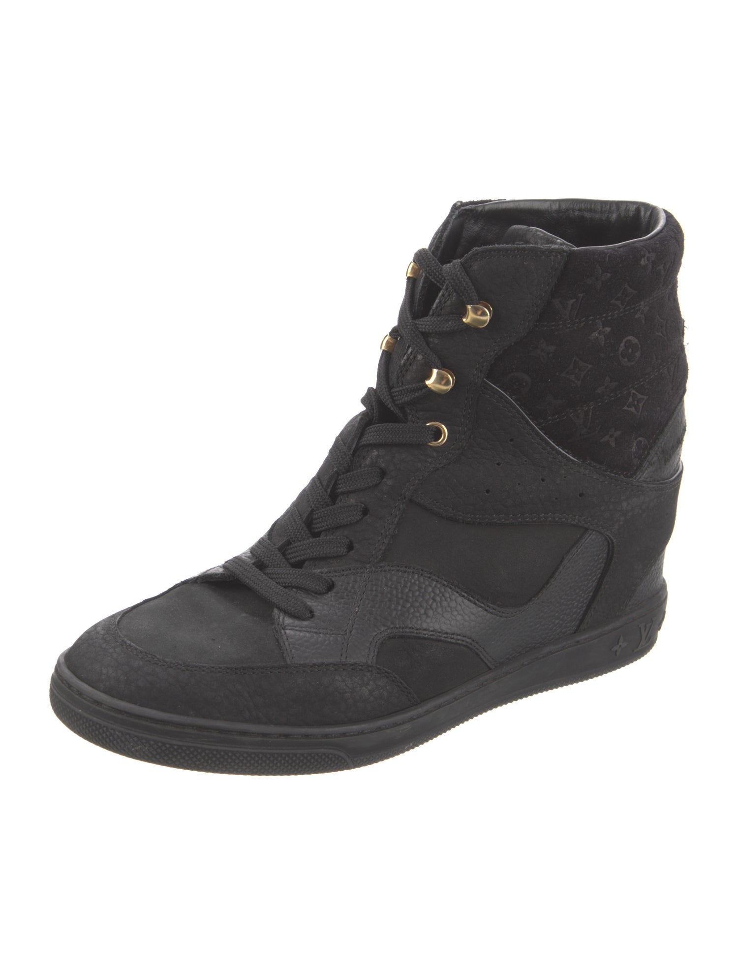 Louis Vuitton LV Monogram Leather Wedge Sneakers