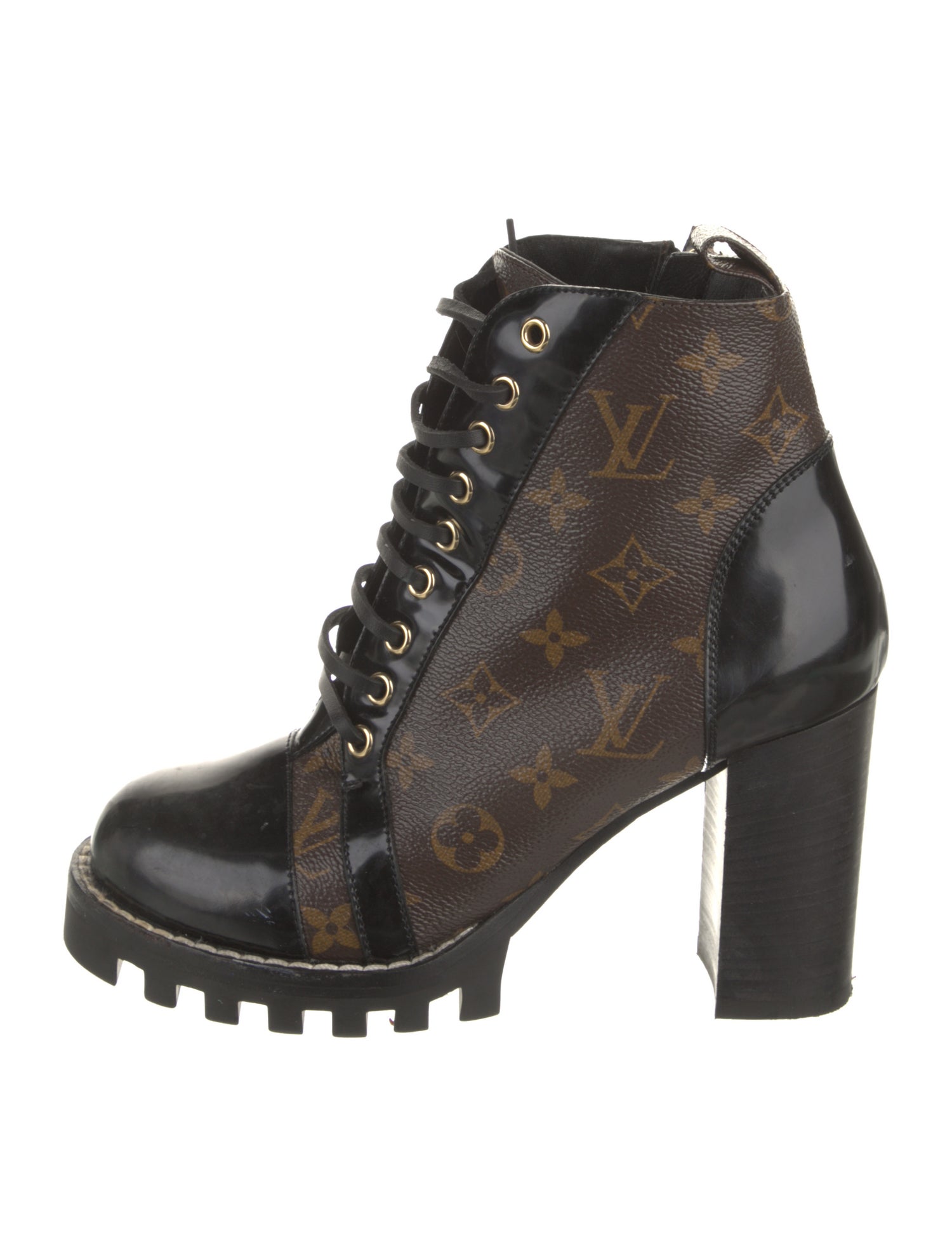 Louis Vuitton LV Monogram Lace-Up Boots
