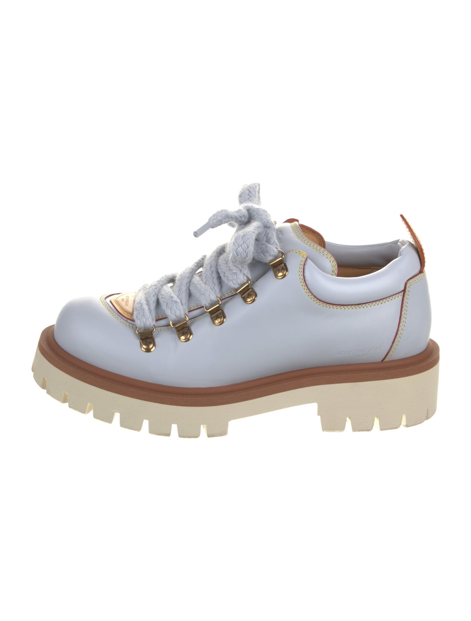 Louis Vuitton Leather Colorblock Pattern Hiking Boots