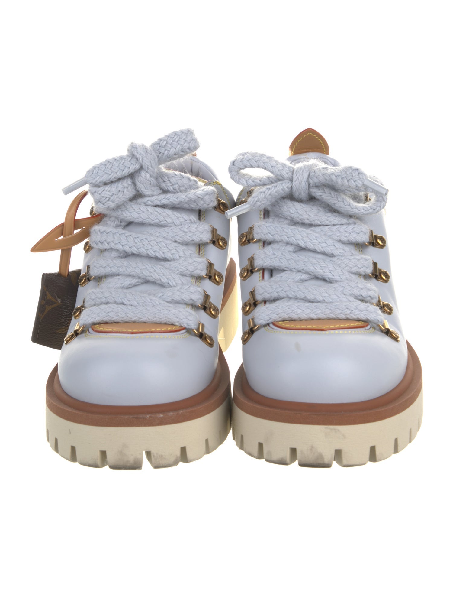 Louis Vuitton Leather Colorblock Pattern Hiking Boots