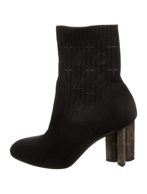 Louis Vuitton LV Monogram Embroidered Accent Sock Boots