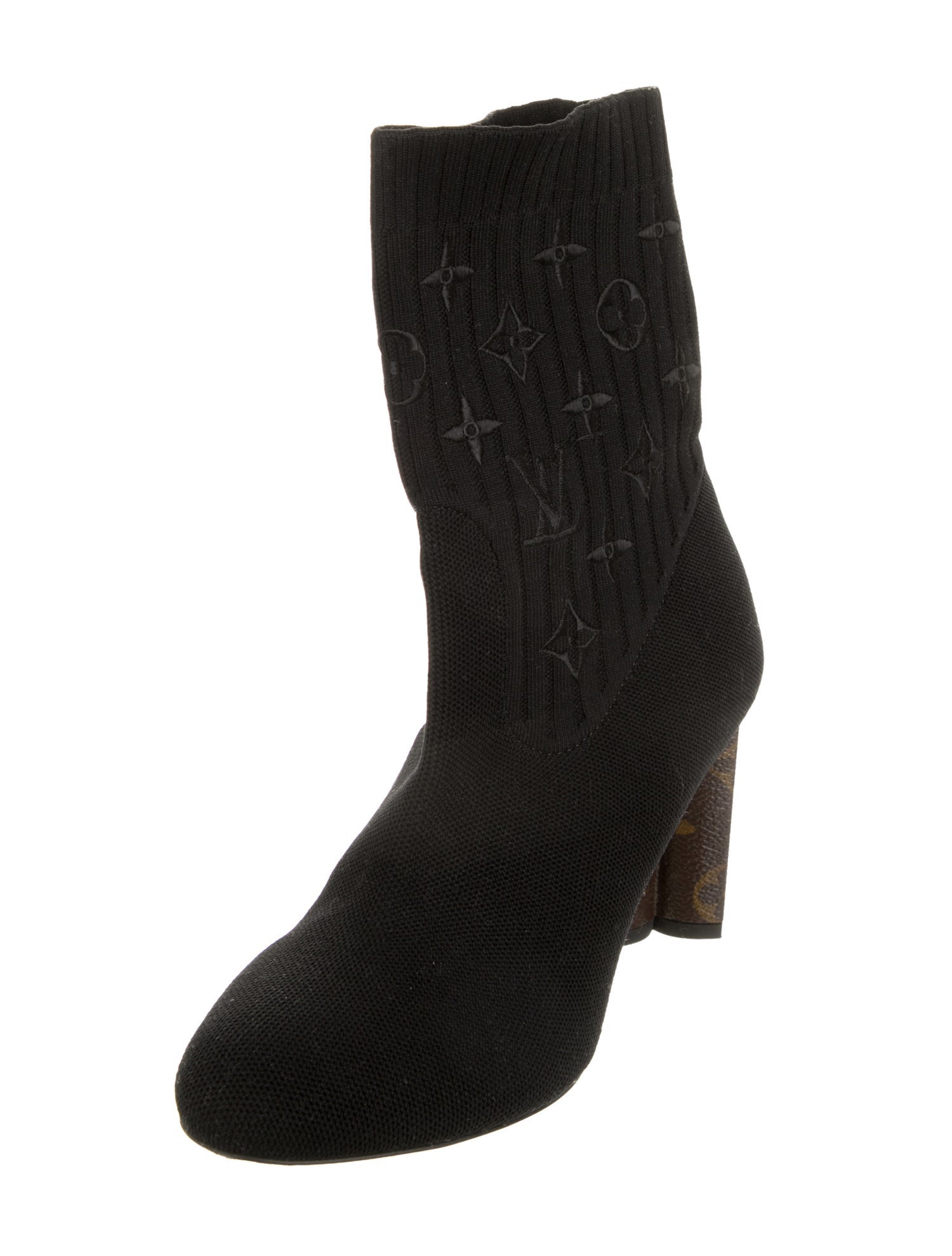 Louis Vuitton LV Monogram Embroidered Accent Sock Boots