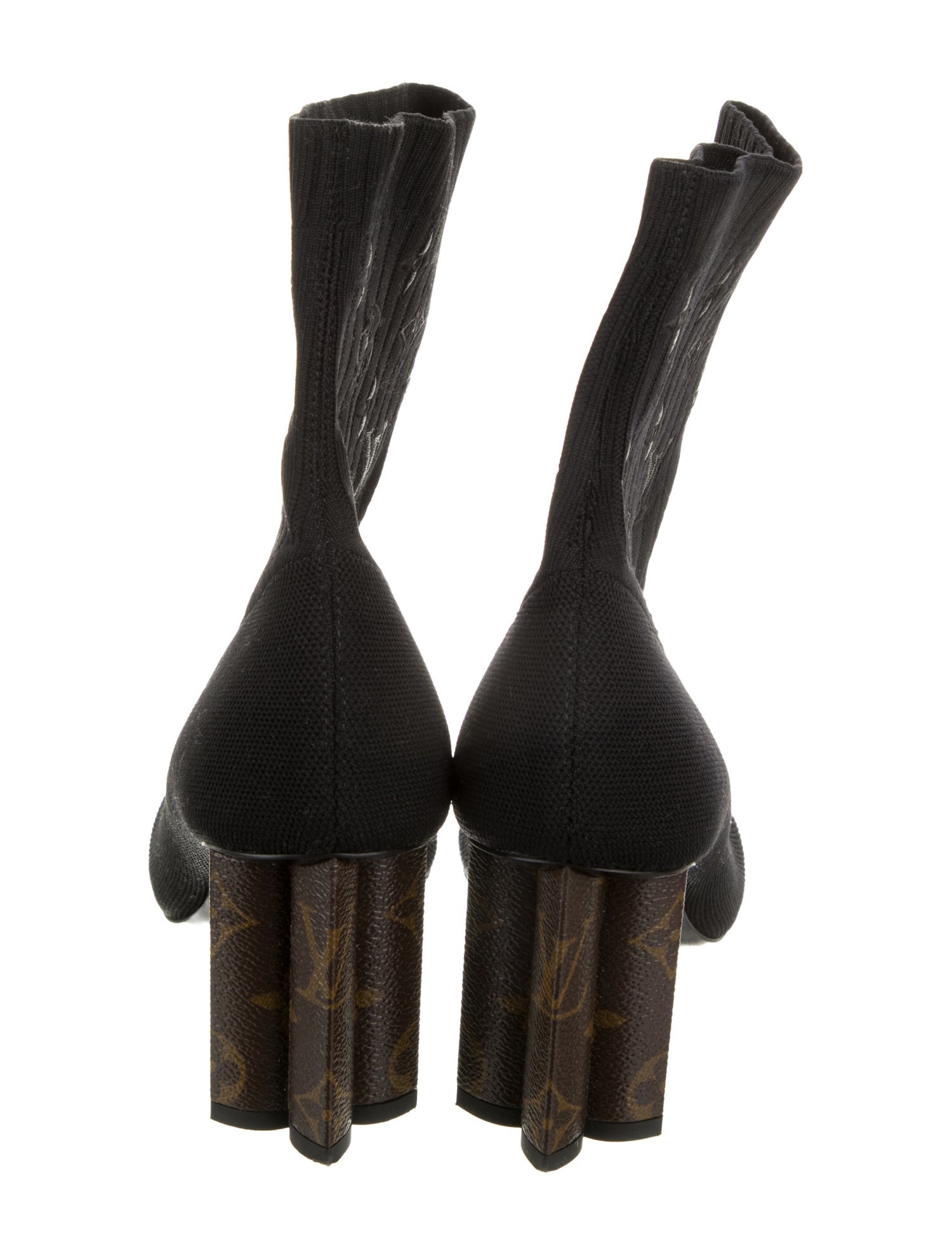 Louis Vuitton LV Monogram Embroidered Accent Sock Boots