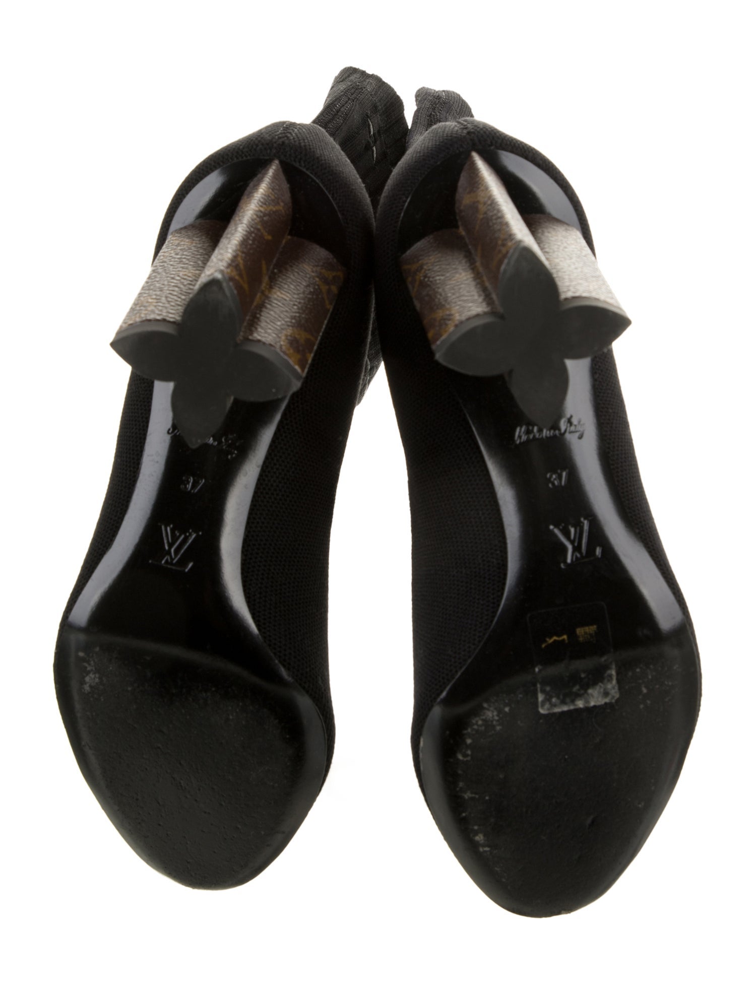 Louis Vuitton LV Monogram Embroidered Accent Sock Boots