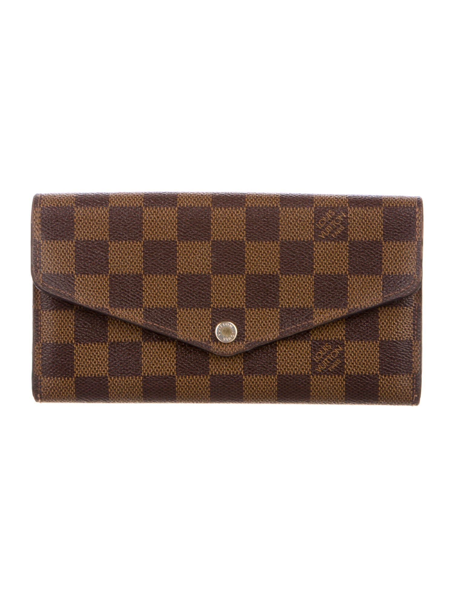 Louis Vuitton Damier Ebene Pattern Coated Canvas Sarah Wallet
