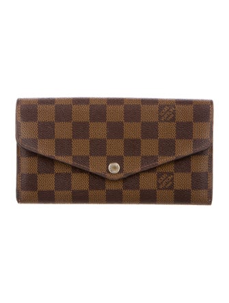 Louis Vuitton Damier Ebene Pattern Coated Canvas Sarah Wallet