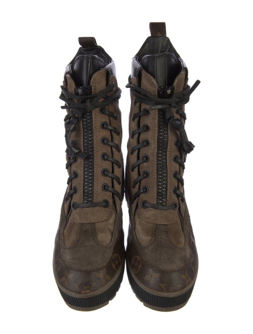 Louis Vuitton LV Monogram Suede Combat Boots