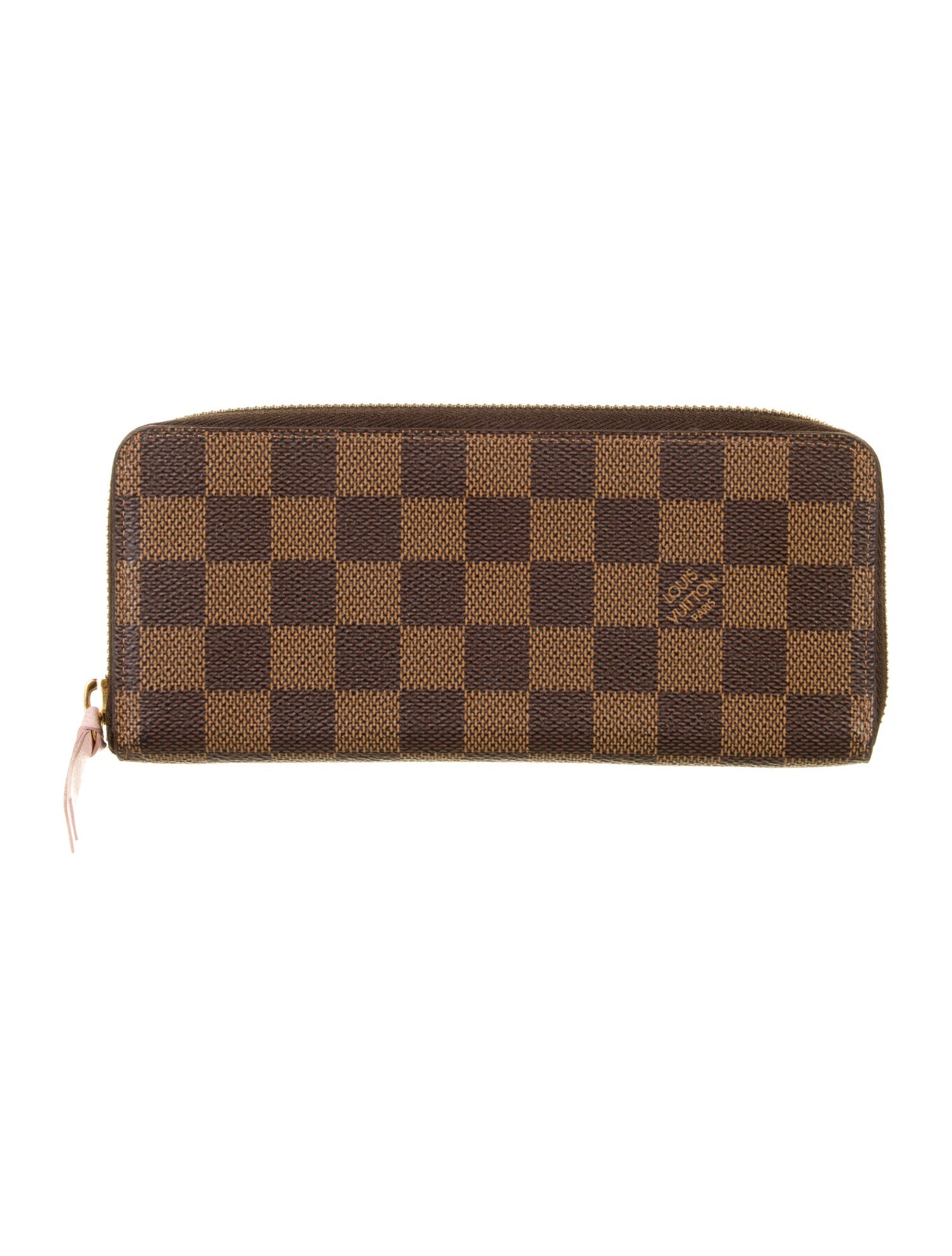 Louis Vuitton Damier Ebene Pattern Coated Canvas Clemence Wallet