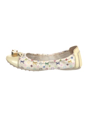 Louis Vuitton Multicolore Monogram Pattern Bow Accents Ballet Flats