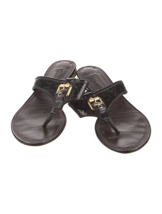 Louis Vuitton Monogram Vernis Patent Leather Slides