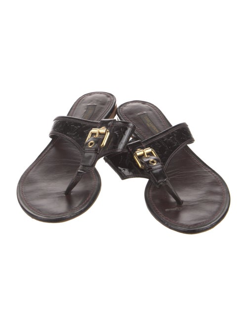 Louis Vuitton Monogram Vernis Patent Leather Slides
