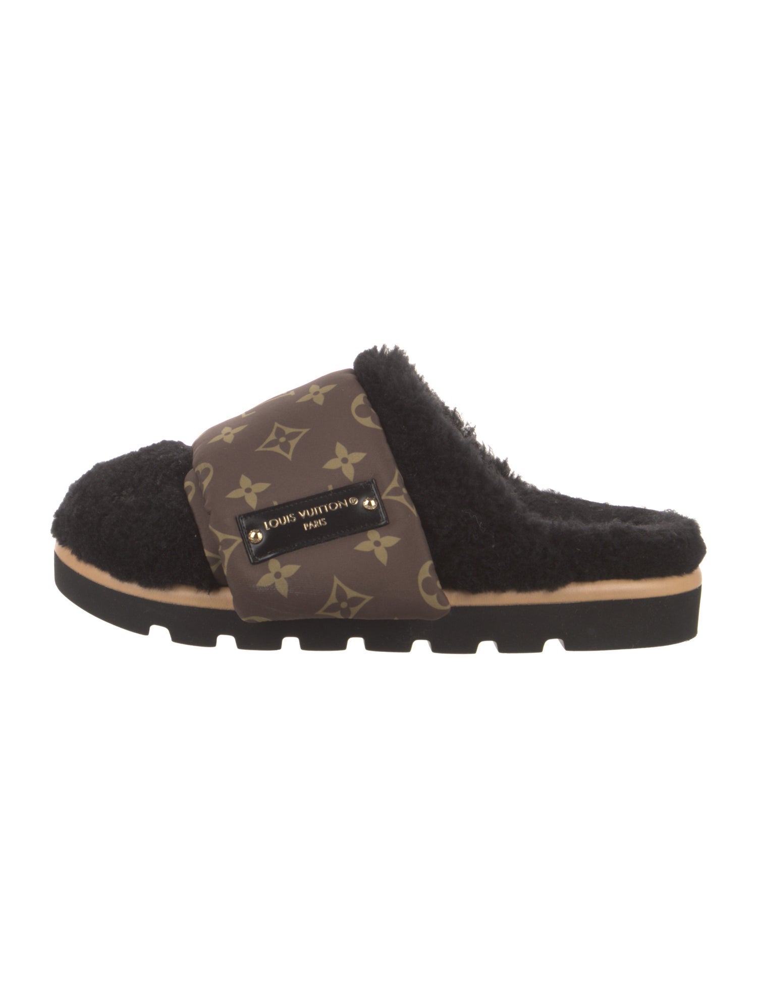 Louis Vuitton LV Monogram Shearling Mules