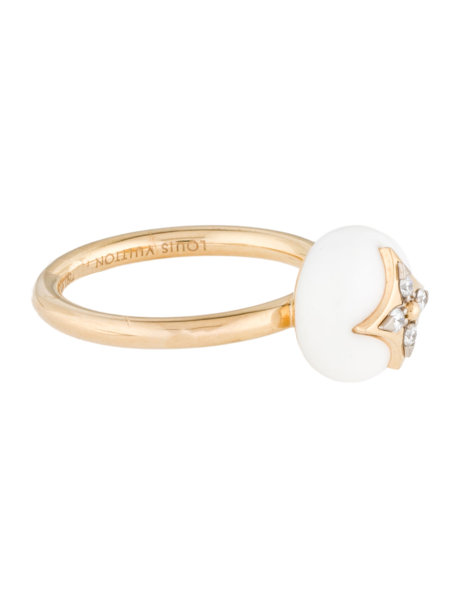 Louis Vuitton 18K Agate & Diamond B Blossom Ring