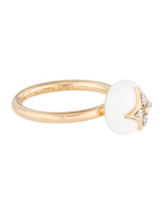 Louis Vuitton 18K Agate & Diamond B Blossom Ring
