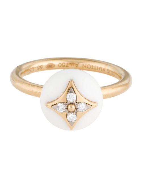Louis Vuitton 18K Agate & Diamond B Blossom Ring