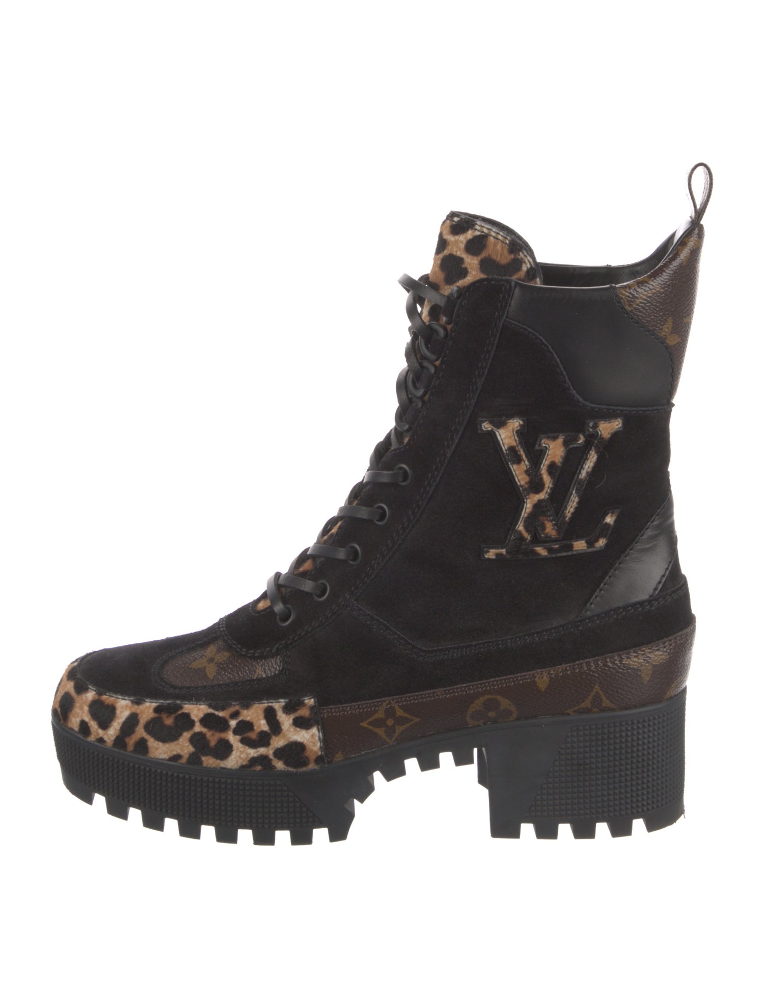 Louis Vuitton LV Monogram Suede Combat Boots